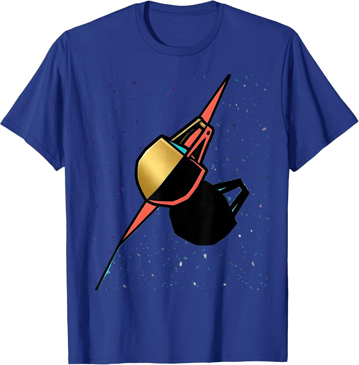 Men's Geometric Carnival Doubloon Memphis Postmodern Mardi Gras T-Shirt - Royal Blue