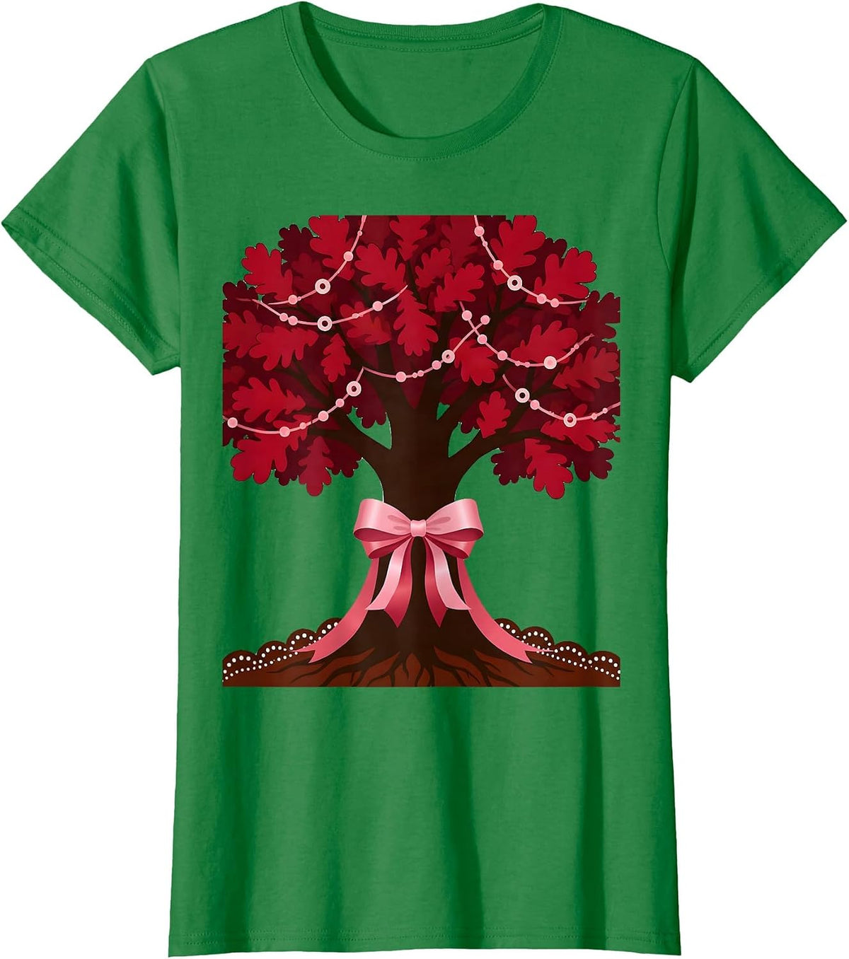 Women's Girl Climbing Oak Tree at Sunset Illustration T-Shirt - Kelly Green