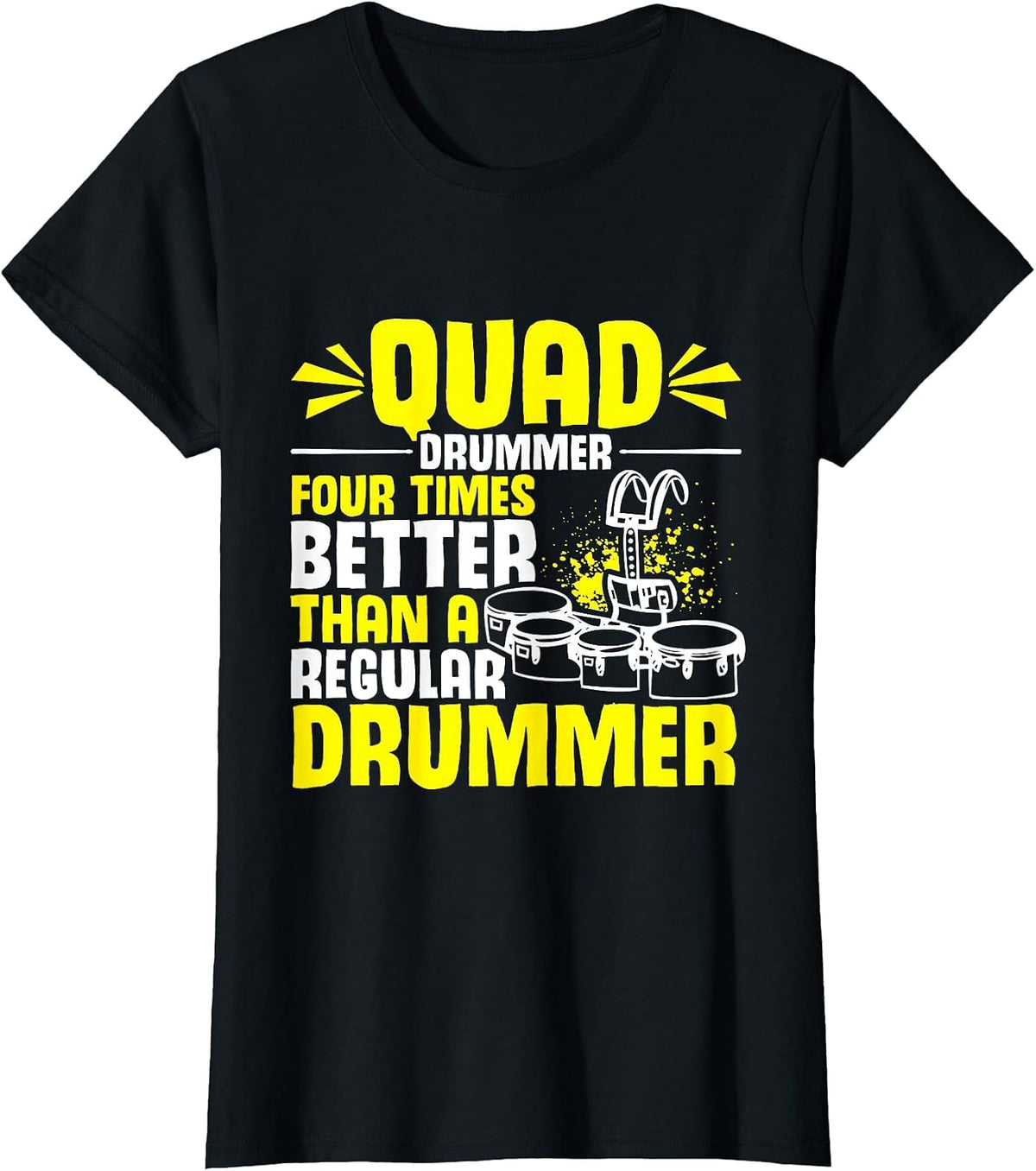 Marching Band | Quad Drum | Funny Tenor Drummer T-Shirt - Black
