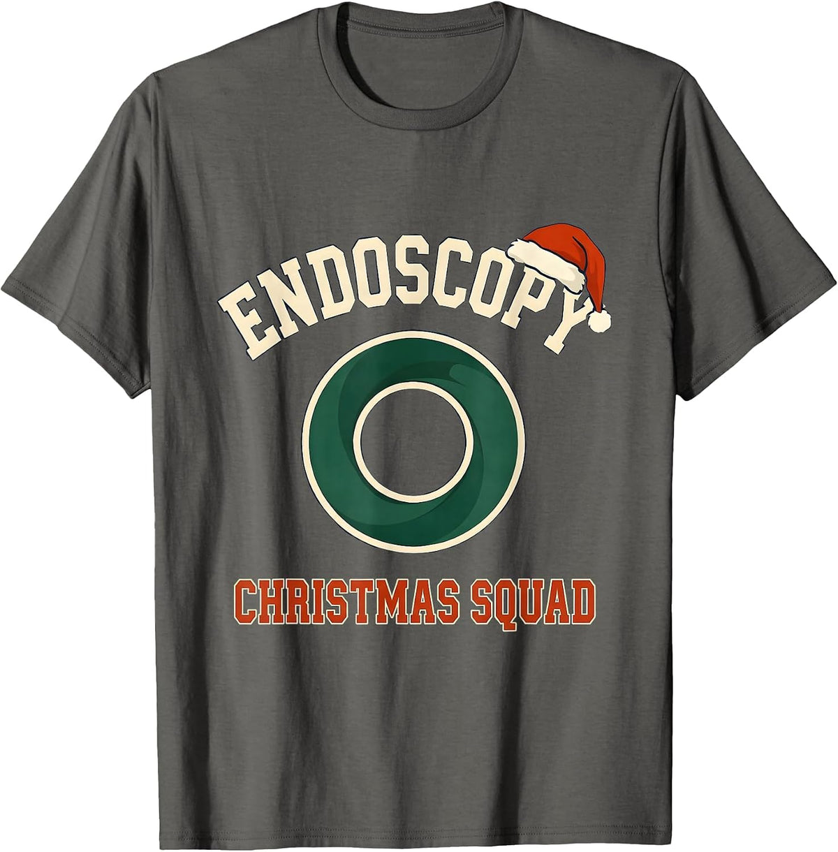 Men's Endoscopy Christmas Squad Gastro Nurse Endoscopy Tech T-Shirt - Asphalt Grey