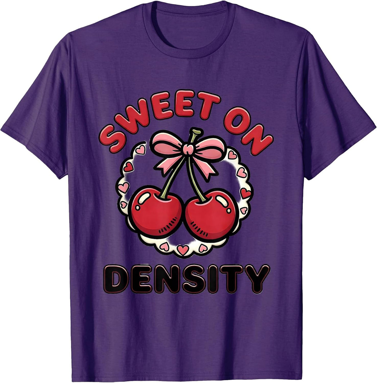Men's Sweet On Density Cute Radiology Tech Coquette Bow T-Shirt - Purple