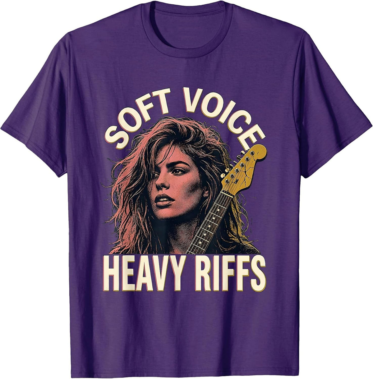 Men's Soft Voice Heavy Riffs Grunge Women Music Design T-Shirt - Purple