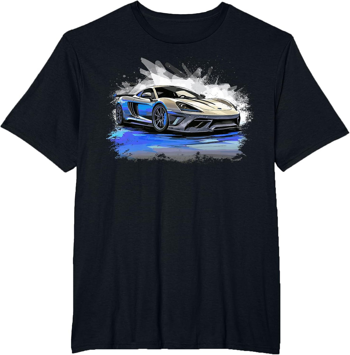 Supercar Sports Car Exotic Concept Art Hypercar Boys Graphic T-Shirt - Black