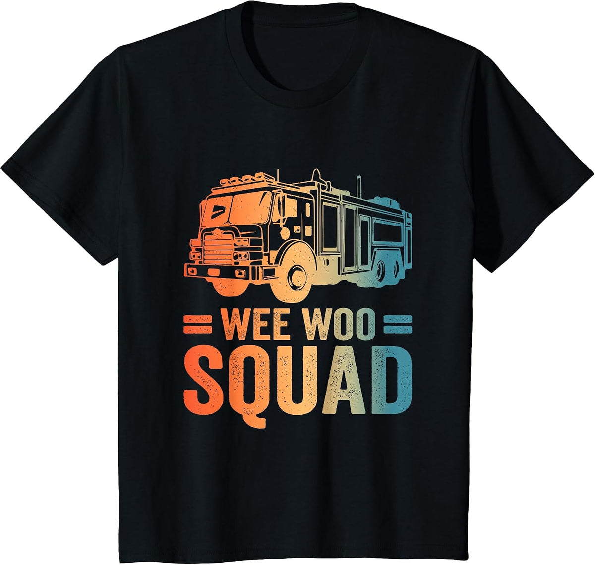 Funny Firefighter Shirt Men Women Kids Fire Truck Fireman T-Shirt - Black