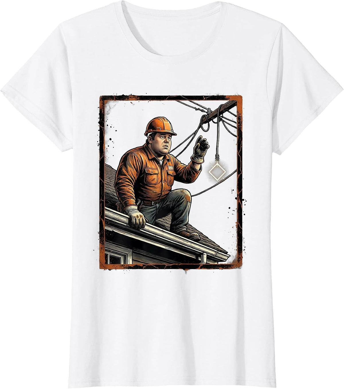 Electrician Trade Pride Humor Funny Electrician Gift T-Shirt - White