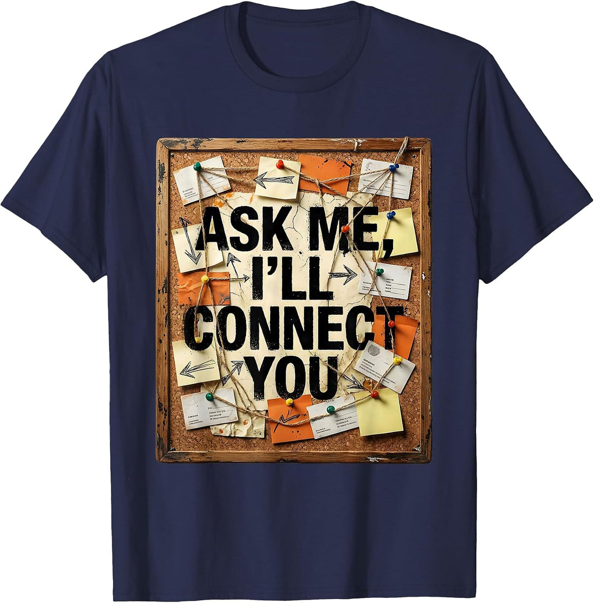 Men's I Cant But I Know A Guy Connector Design T-Shirt - Navy Blue