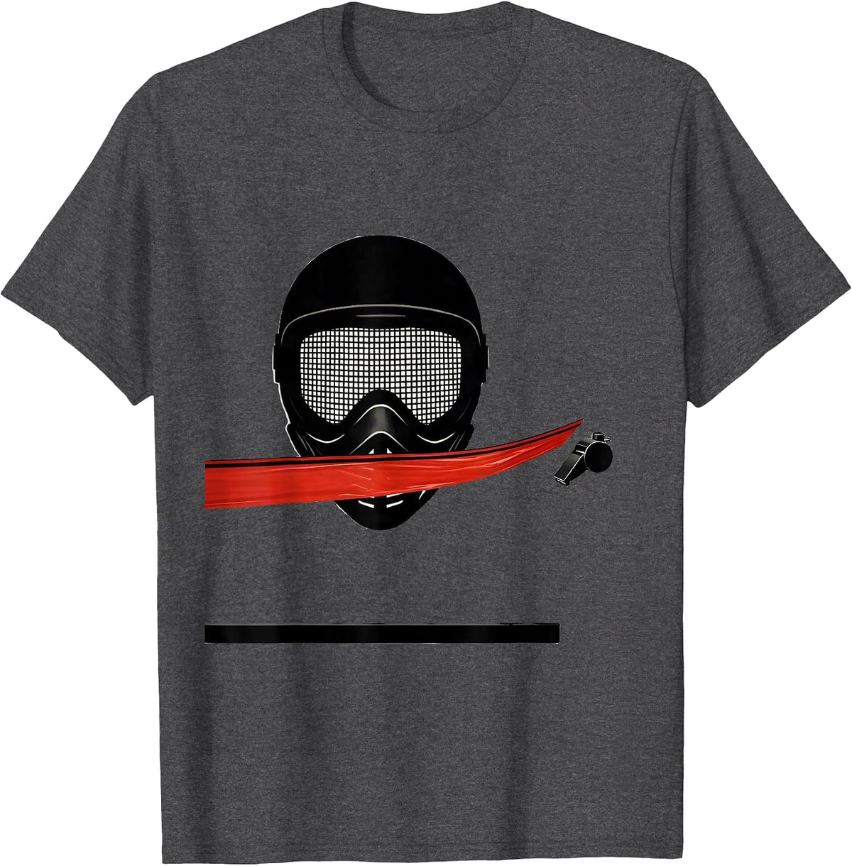 Fencing Mask Minimalist Fencer Sport Humor T-Shirt - Dark Heather Grey