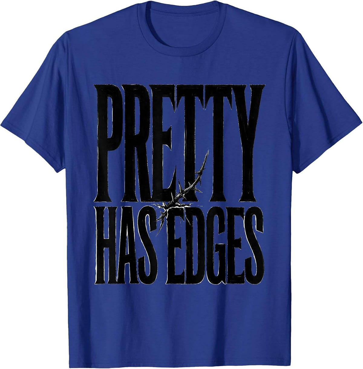 Pretty Has Edges Gothic Dark Romance Rose Flower Dark T-Shirt - Royal Blue