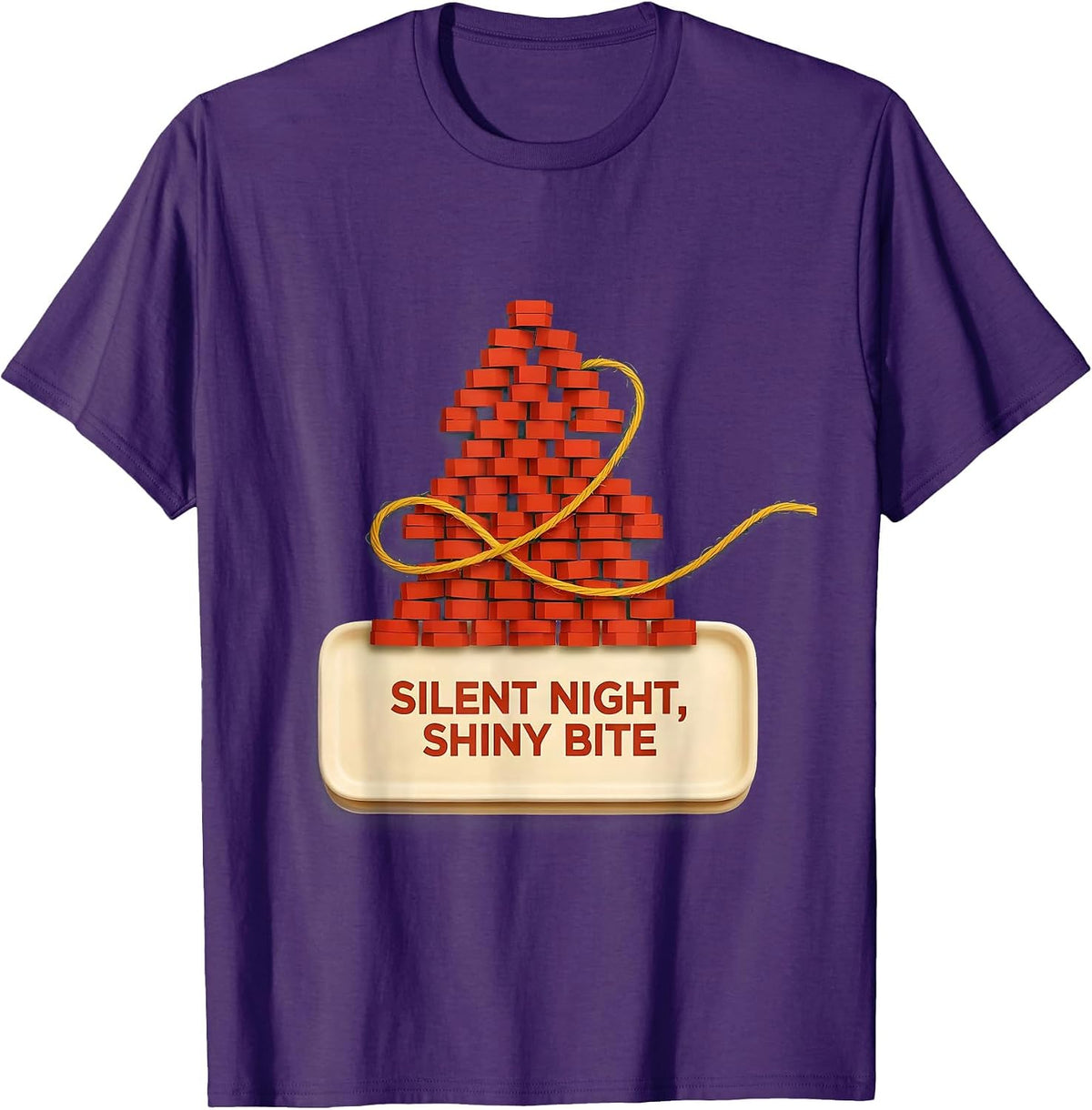 Silent Night, Shiny Bite Funny Dentist Christmas Dental T-Shirt - Purple