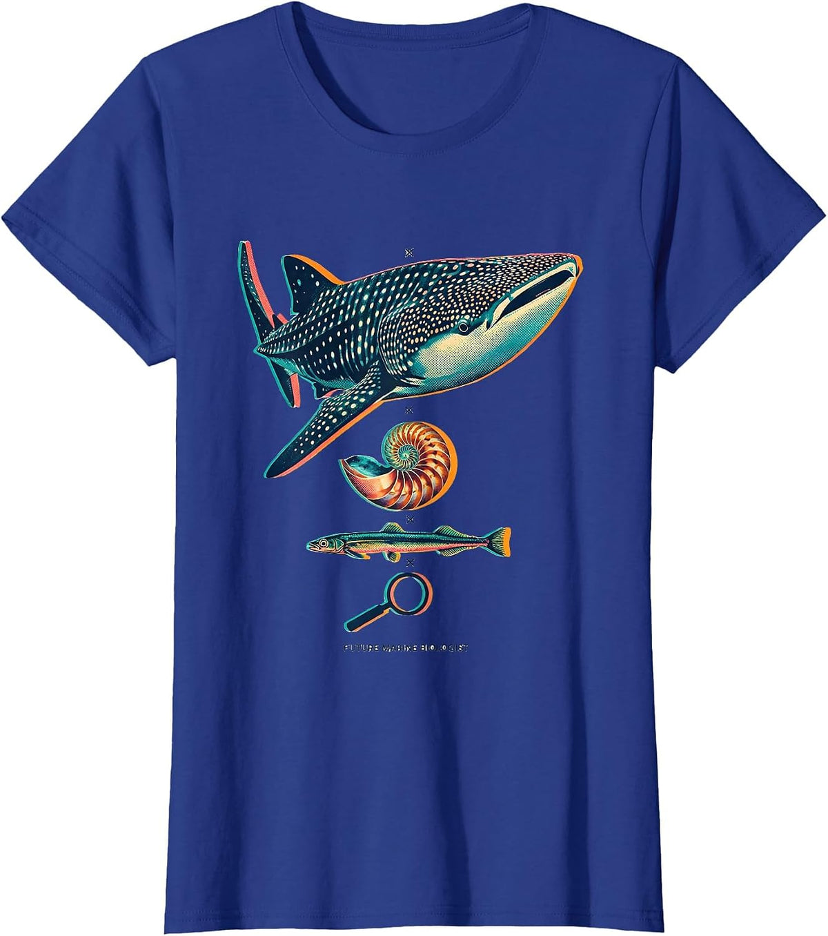 Women's Future Marine Biologist Cute Whale Shark Ocean Science T-Shirt - Royal Blue