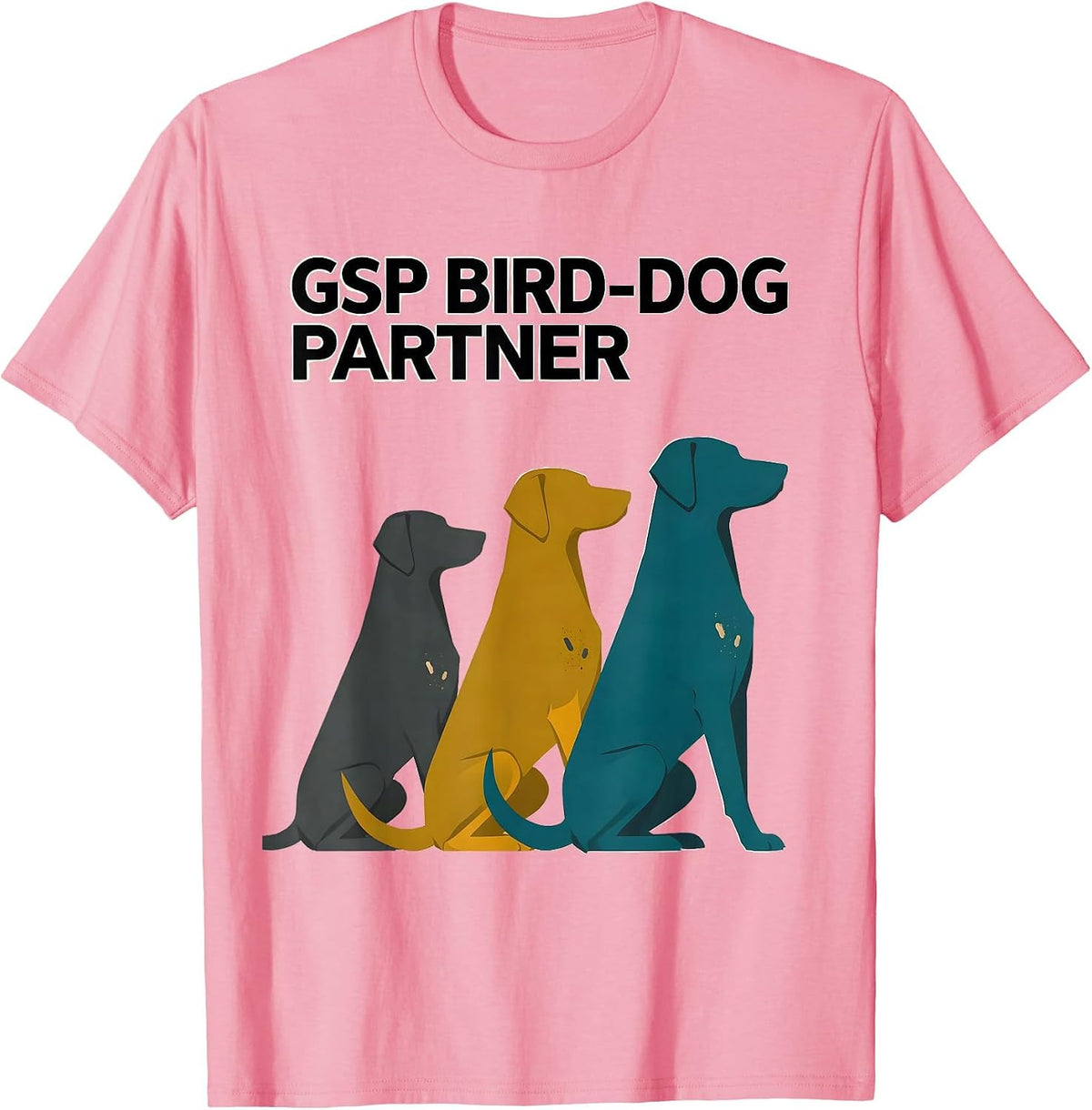 Men's GSP Bird-Dog Partner Midcentury Modern German Shorthaired T-Shirt - Pink