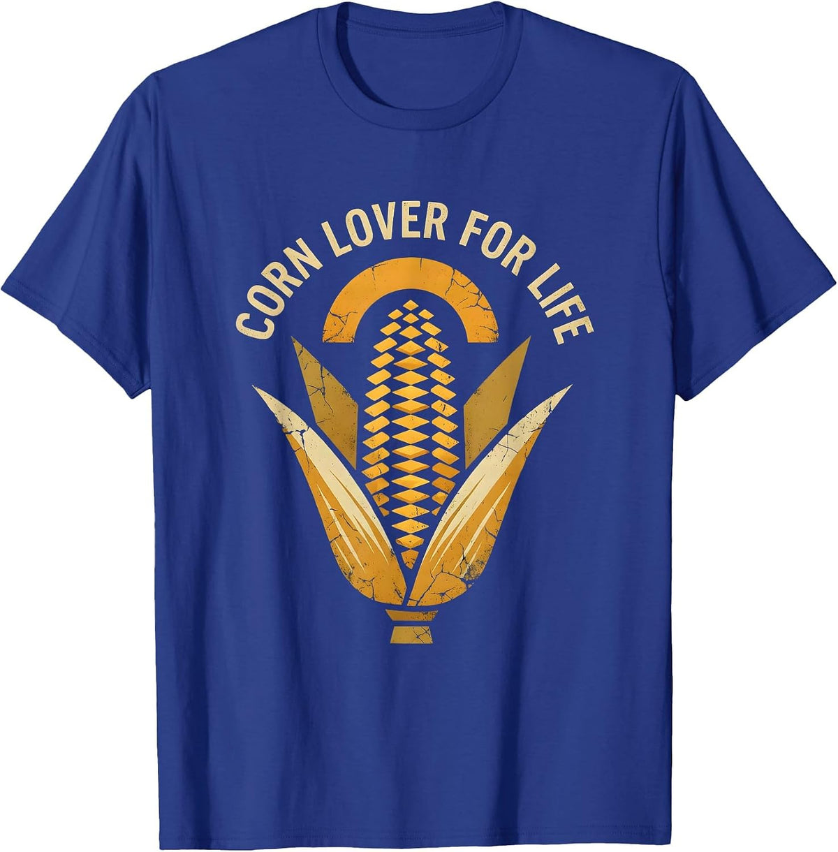 Men's Corn Lover For Life Funny Corn Design T-Shirt - Royal Blue