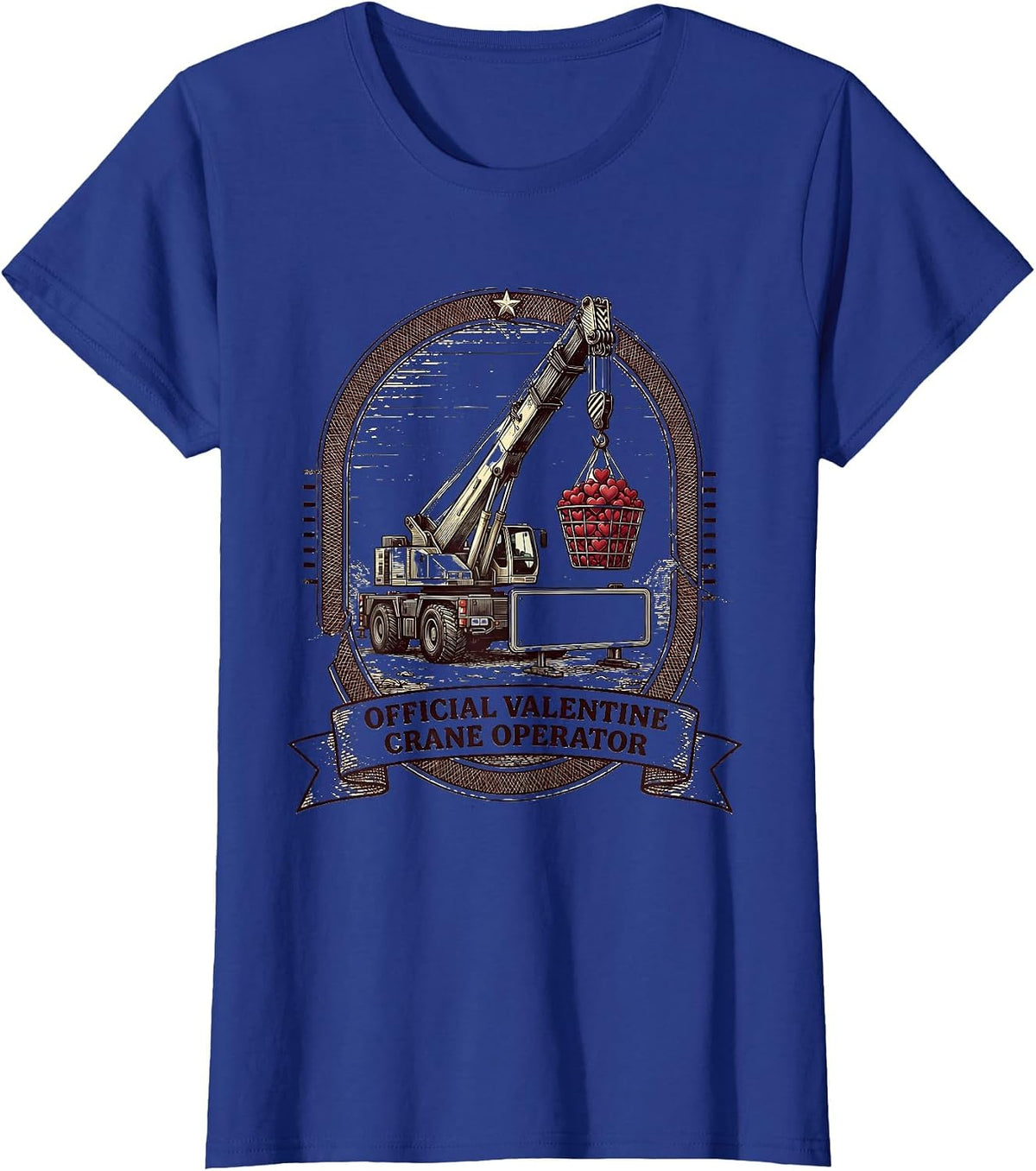 Women's Official Valentine Crane Operator Funny Toddler Boy T-Shirt - Royal Blue