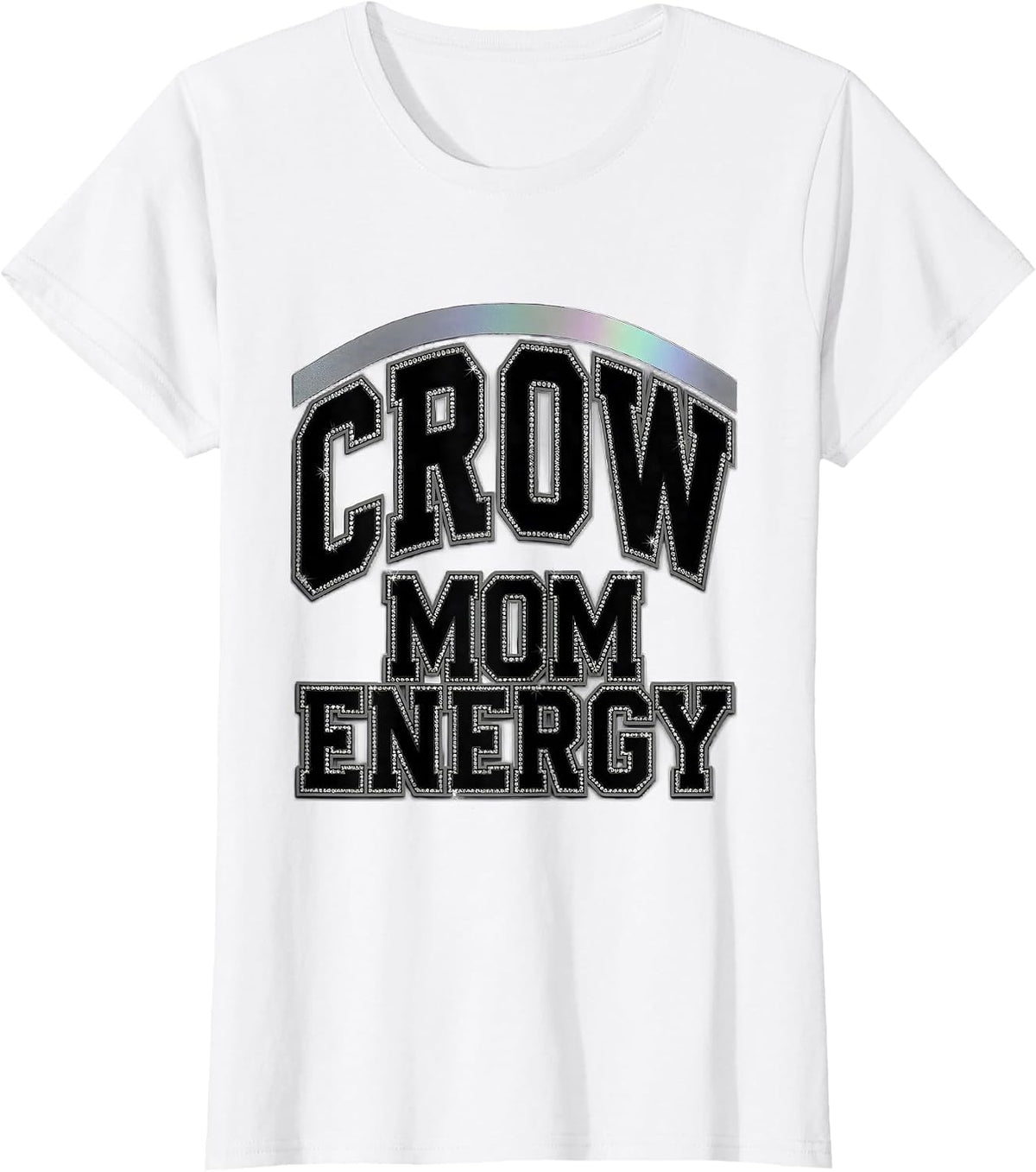 Crow Mom Energy Bold Graphic Design T-Shirt - White