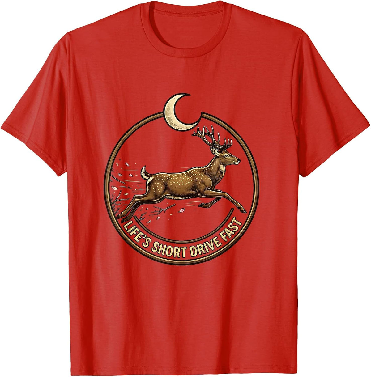 Men's Life's Short Drive Fast Car Enthusiast Design T-Shirt - Red