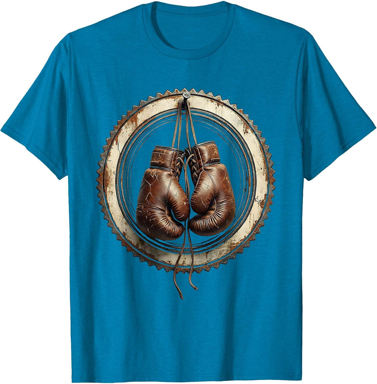 Vintage Boxing Gloves Hanging From Nail T-Shirt - Sapphire Blue