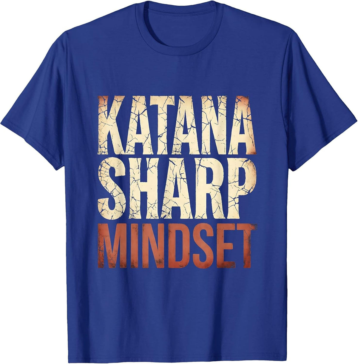 Katana Sharp Mindset Japanese Warrior Design T-Shirt - Royal Blue