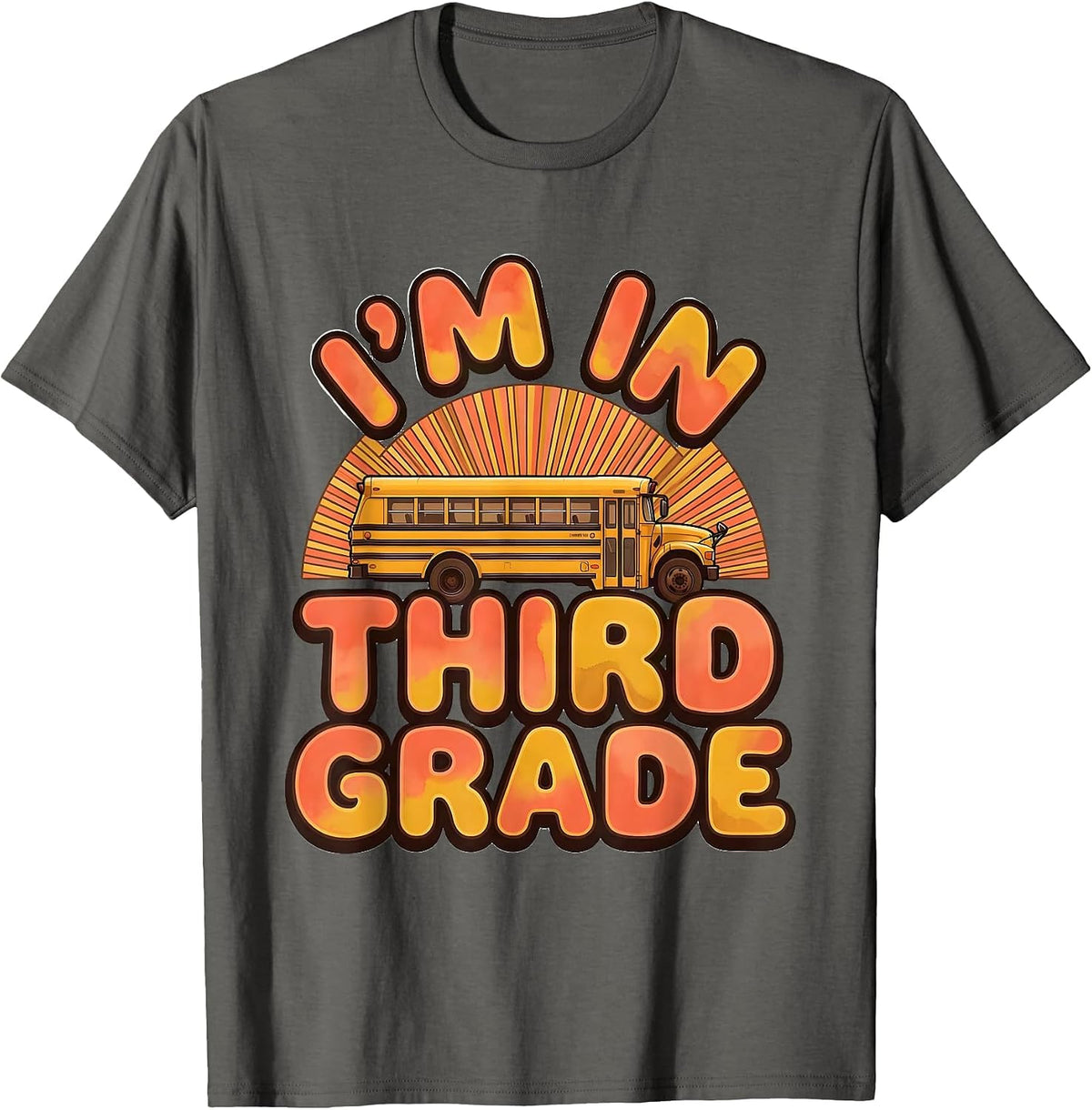 Men's I'm In Third Grade Retro 70s Tie Dye Back To School T-Shirt - Asphalt Grey