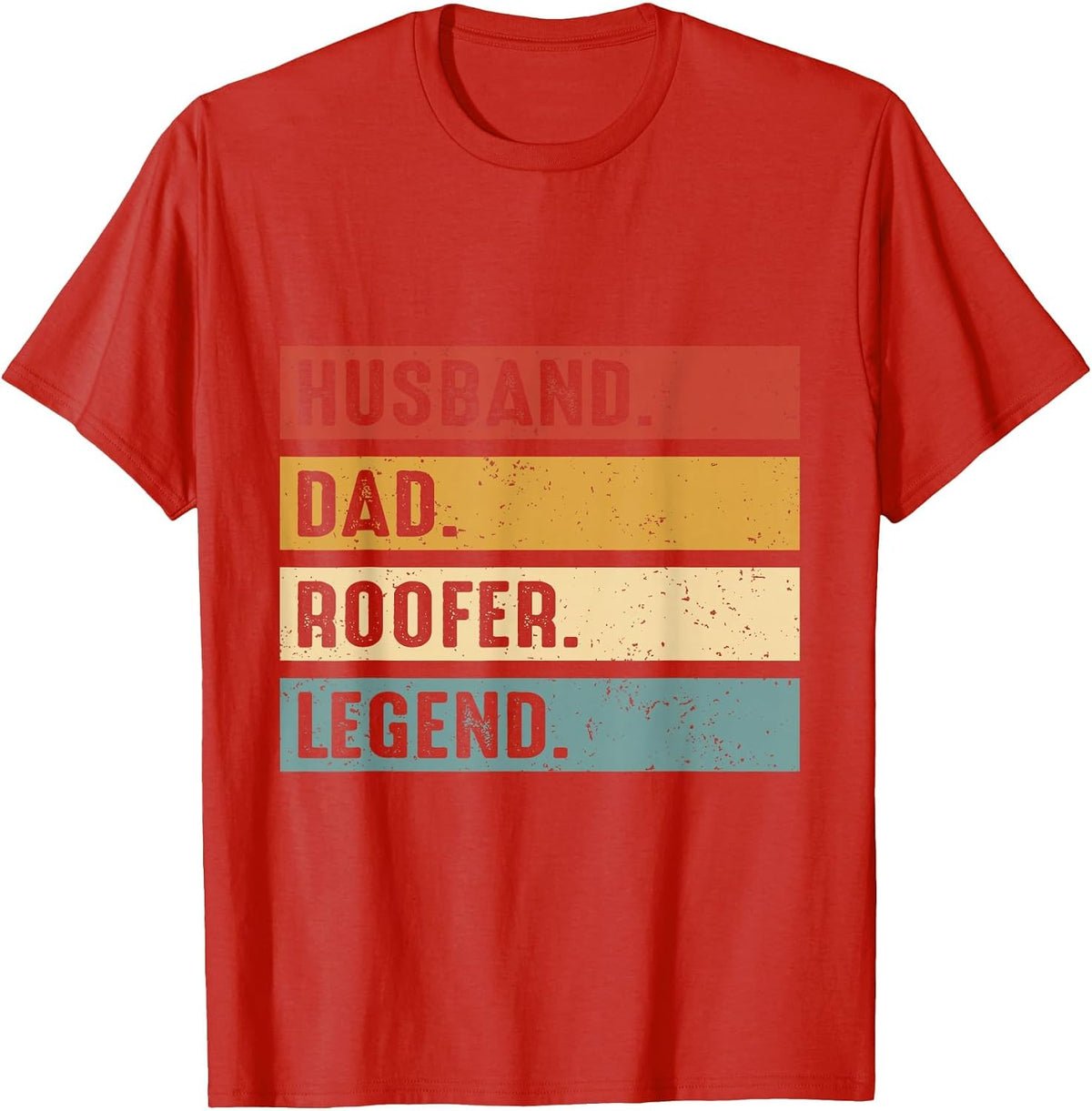 Husband Dad Roofer Funny Roofing Fathers Day Mens T-Shirt - Red