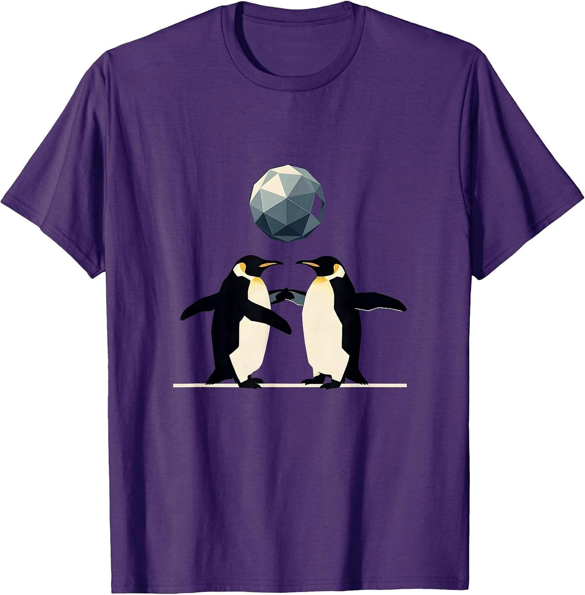 Penguins Slow Dancing Under Disco Ball T-Shirt - Purple