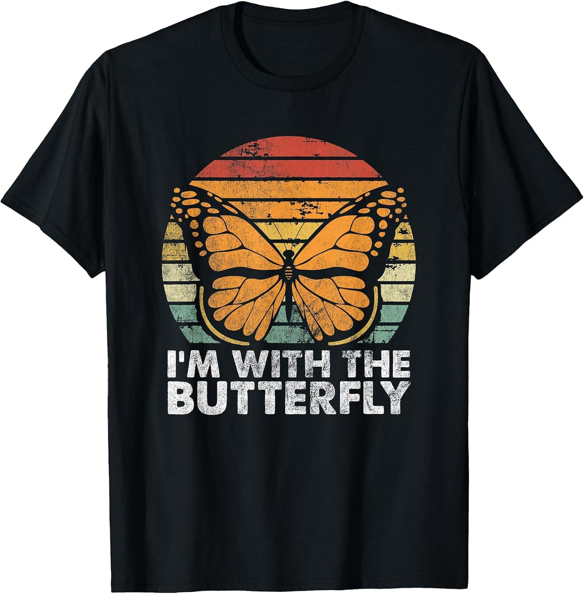 I'm with Butterfly Halloween Costume Matching Couples Party T-Shirt - Black