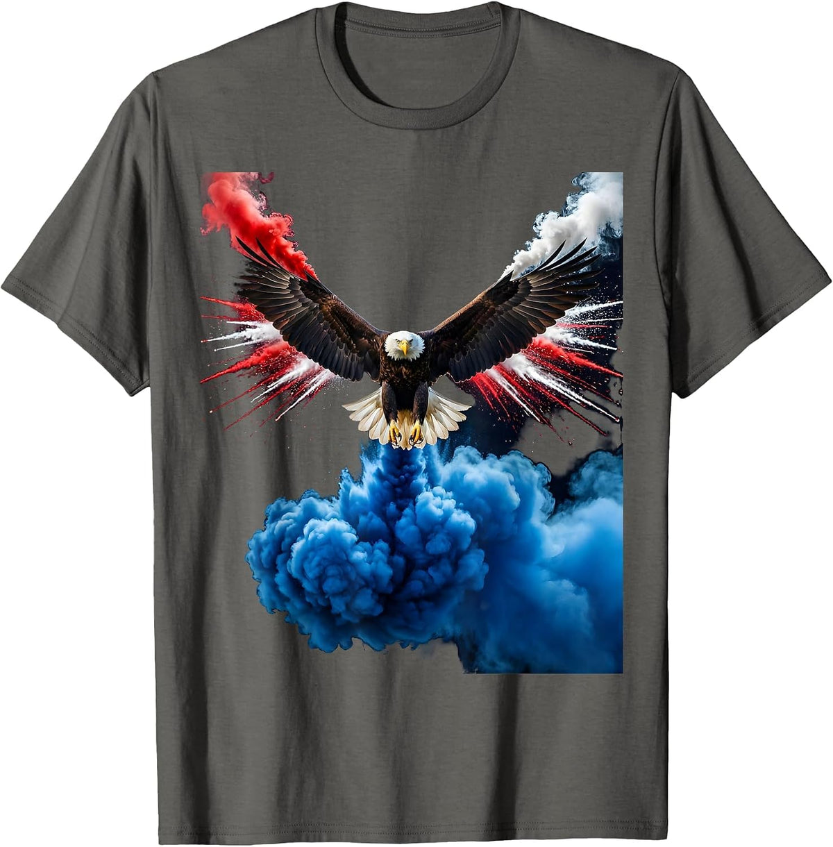Men's Bald Eagle 250th Anniversary USA Patriotic Tee T-Shirt - Asphalt Grey
