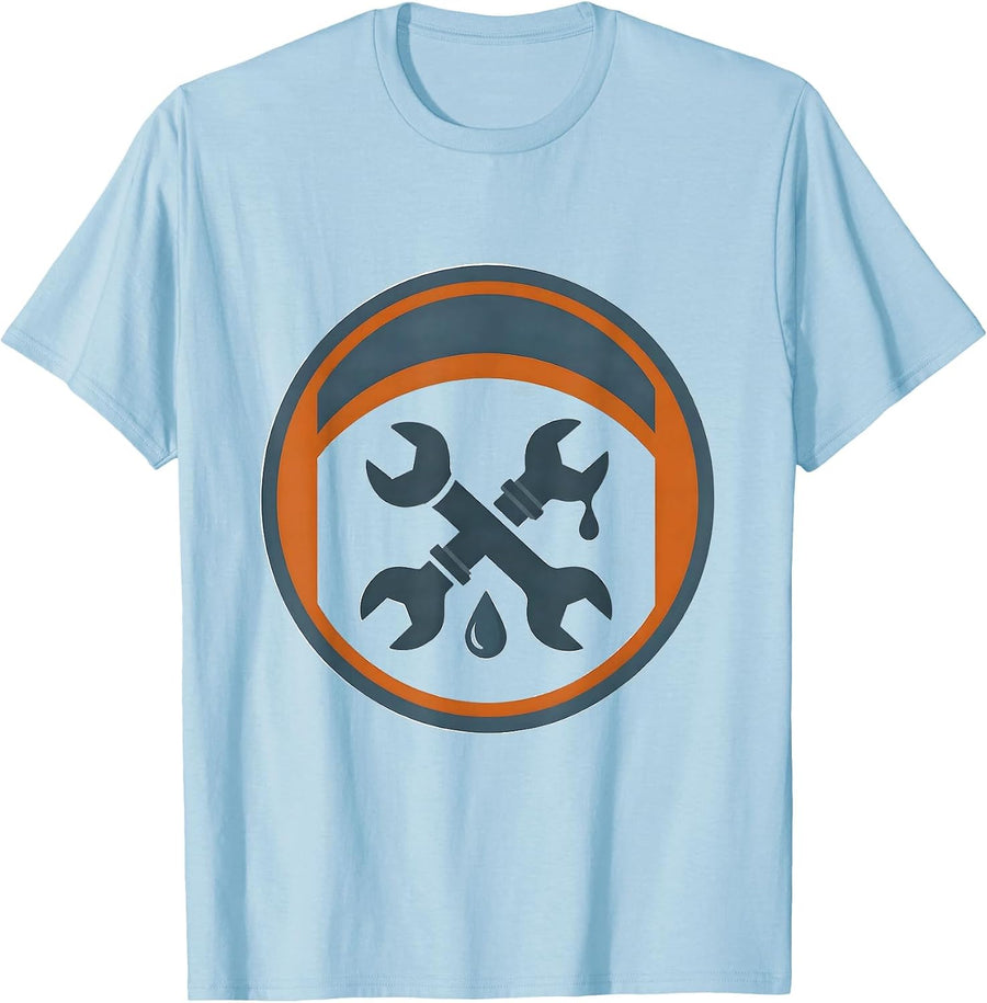 Men's Dad Fixing Leaky Pipe Under Kitchen Sink T-Shirt - Baby Blue