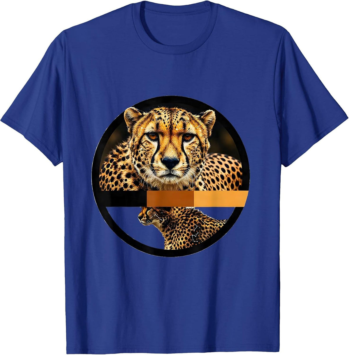 Cheetah Spot Constellation Star Map Animal Print T-Shirt - Royal Blue