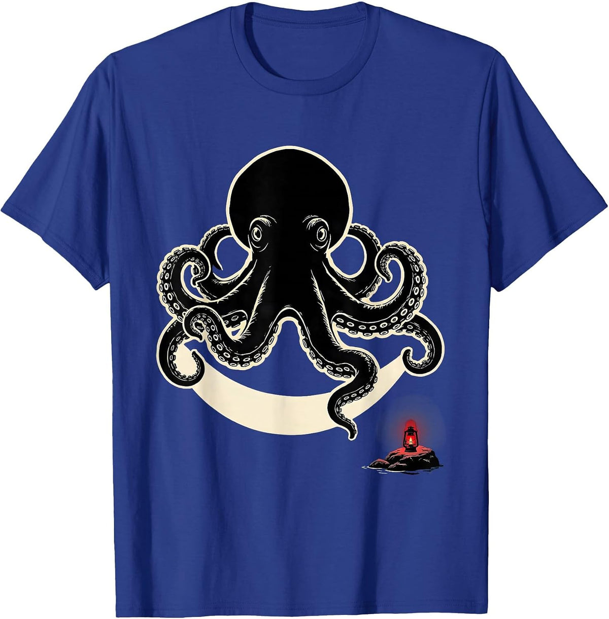Kraken Sea Monster Vintage Octopus Lover T-Shirt - Royal Blue