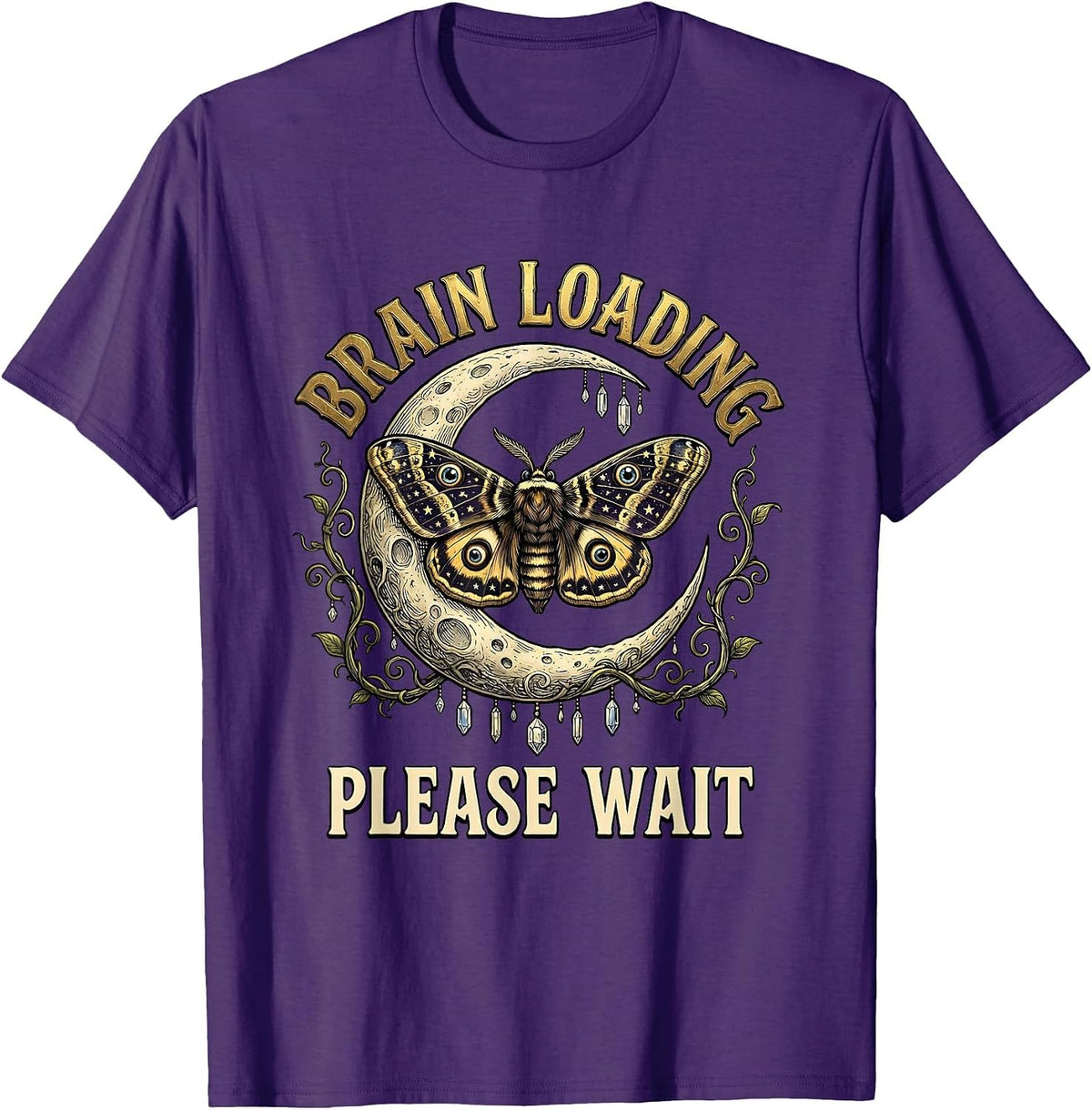 Brain Loading Please Wait Funny Graphic Design T-Shirt - Purple