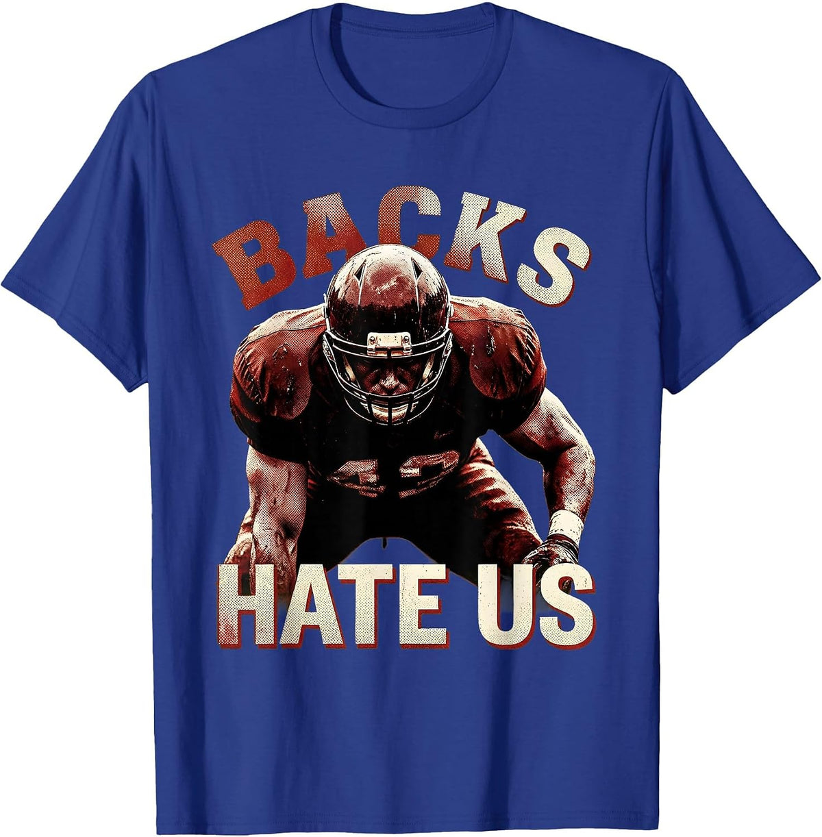 Backs Hate Us Rugby Forward Pride Design T-Shirt - Royal Blue