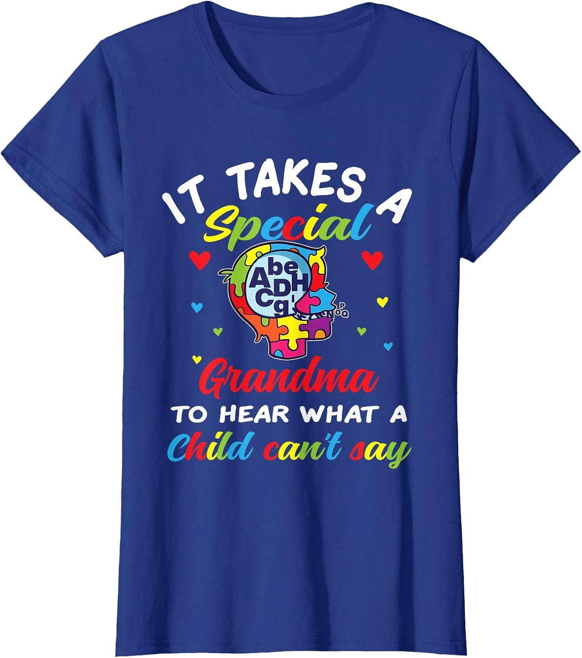 Autism Grandma Gram T-Shirt - Royal Blue
