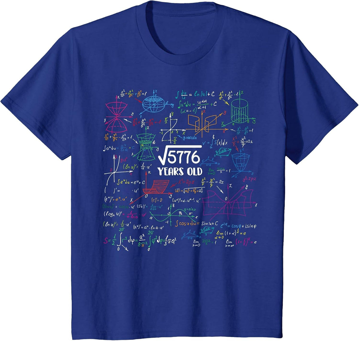 Square Root of 5776-76 Year Old Math Lovers 76th Birthday T-Shirt - Royal Blue