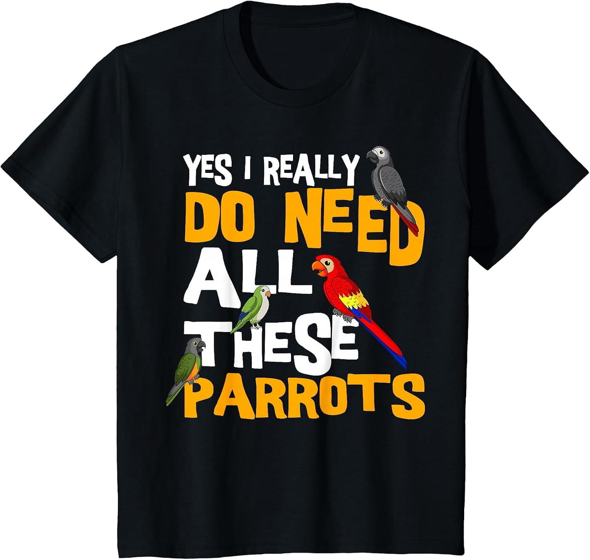 Parrot Parakeet Cockatoo Bird African Grey Tiel Quarrion T-Shirt - Black
