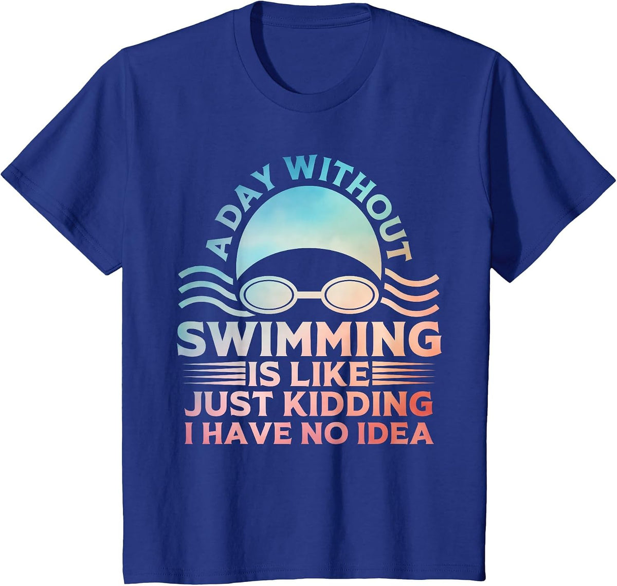 Funny Swimming Art for Men Women Swim Team Coach Swimmer T-Shirt - Royal Blue