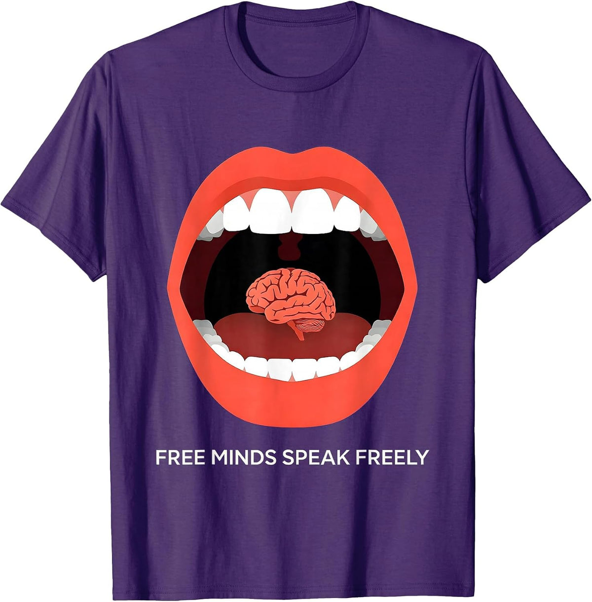 Men's Free Minds Speak Freely Freedom of Speech Design T-Shirt - Purple