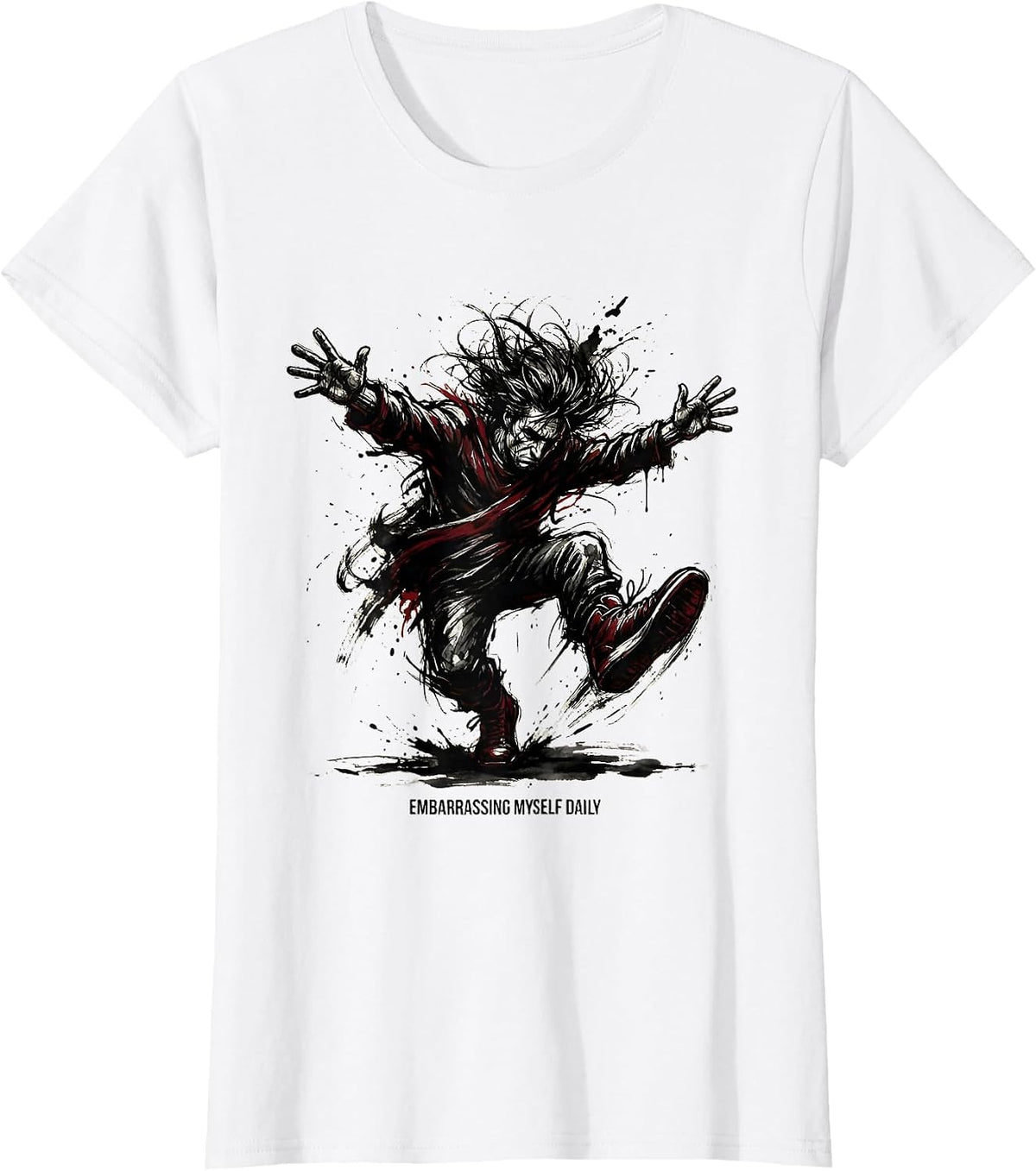 Women's Embarrassing Myself Daily Funny Humor Design T-Shirt - White