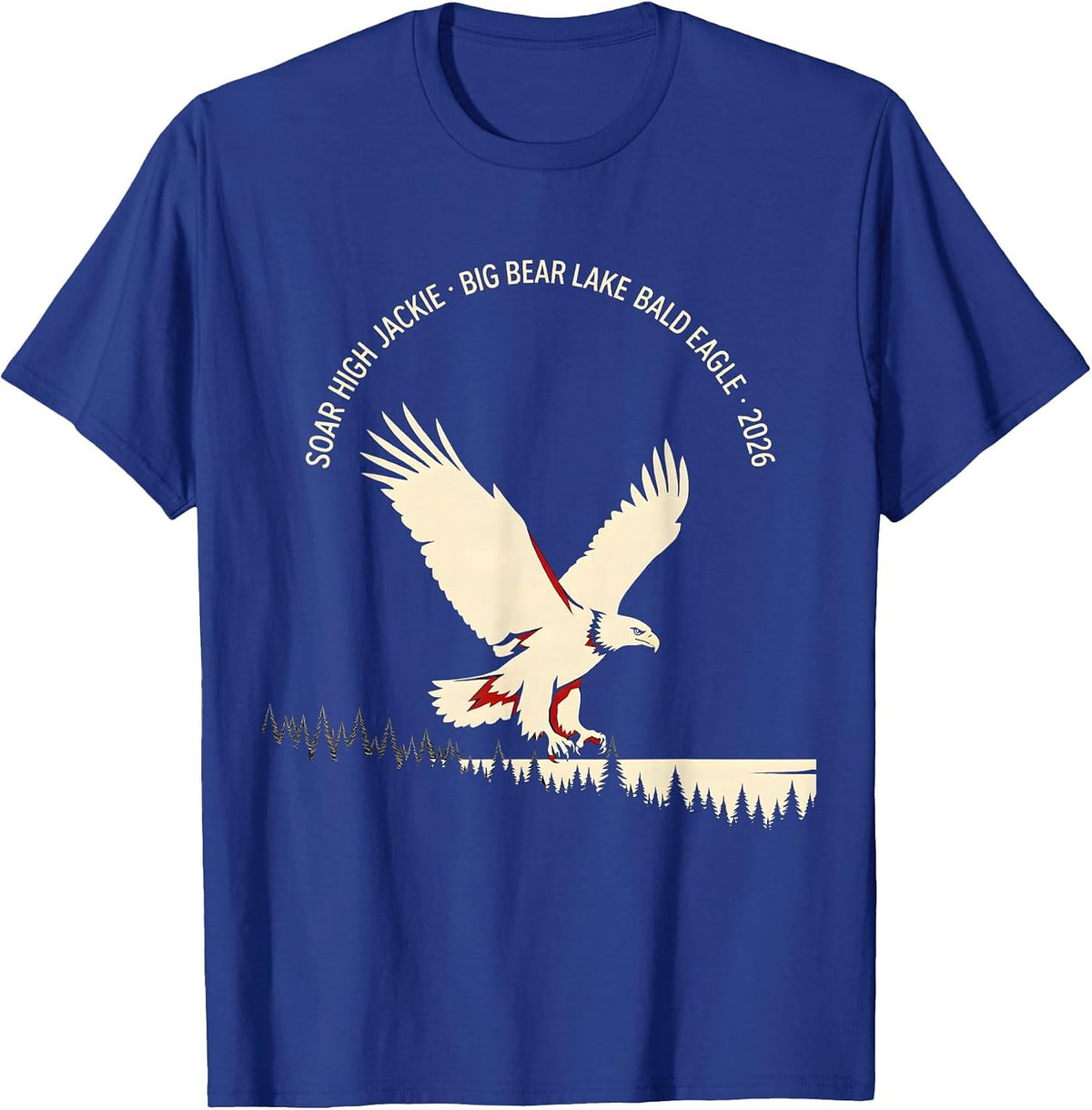 Soar High Jackie Big Bear Lake Bald Eagle Memorial T-Shirt - Royal Blue