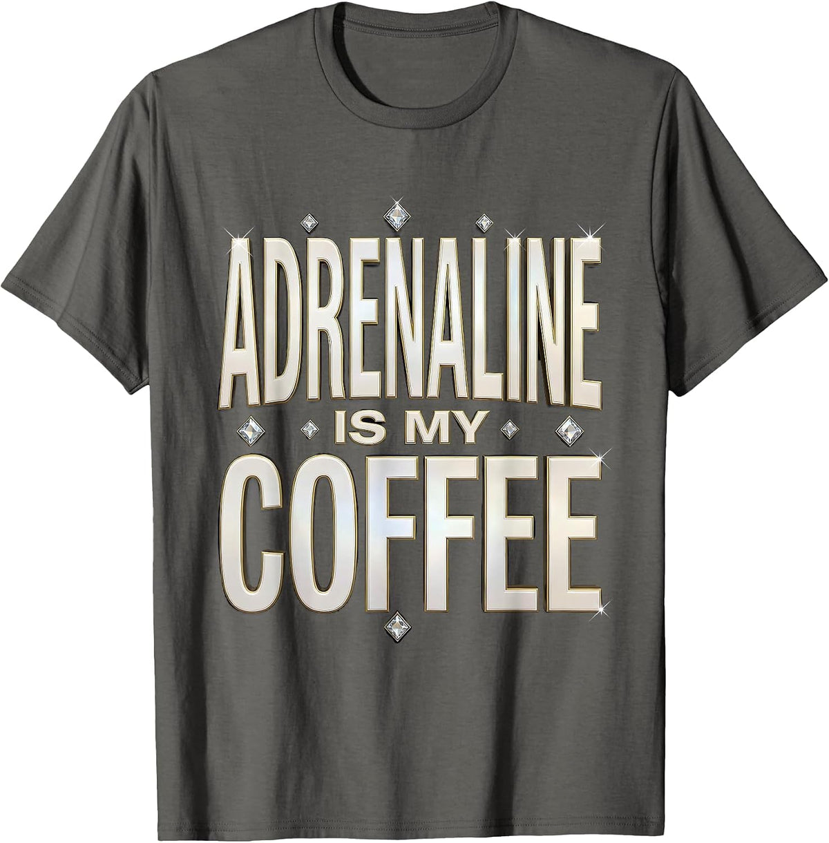 Men's Adrenaline Is My Coffee EMT Design T-Shirt - Asphalt Grey