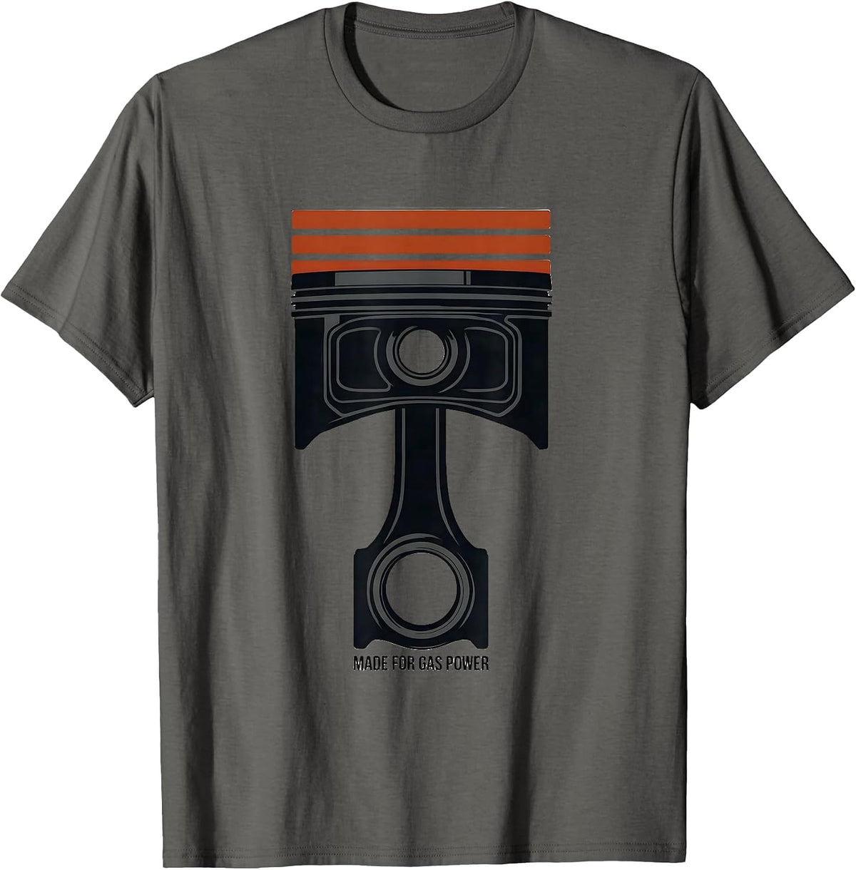 Men's Made For Gas Power Vintage Muscle Car Mechanic Flag USA T-Shirt - Asphalt Grey