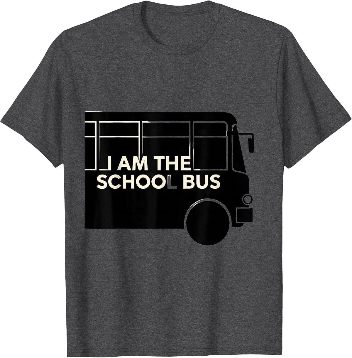Men's I Am The School Bus Funny School Bus Driver Halloween T-Shirt - Dark Heather Grey