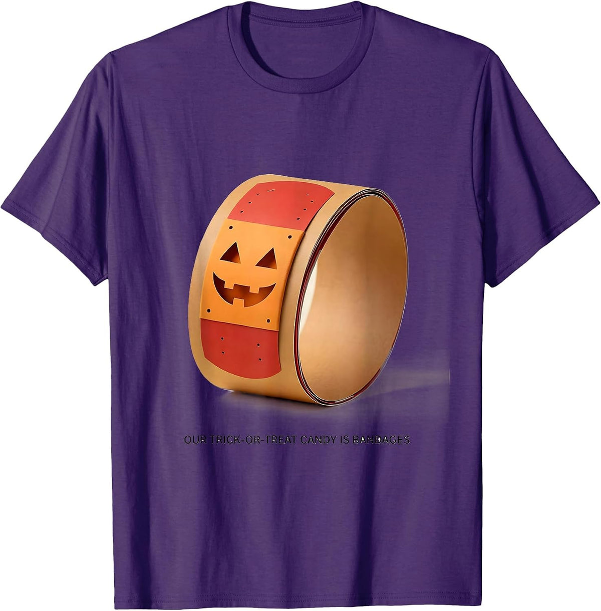 Men's Our Trick-Or-Treat Candy Is Bandages Funny Halloween Nurse T-Shirt - Purple