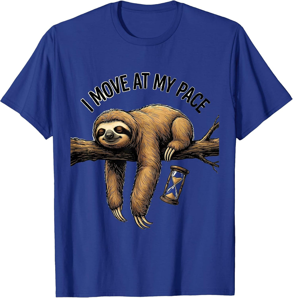 Men's I Move At My Pace Funny Sloth Lover Lazy Humor Gift T-Shirt - Royal Blue