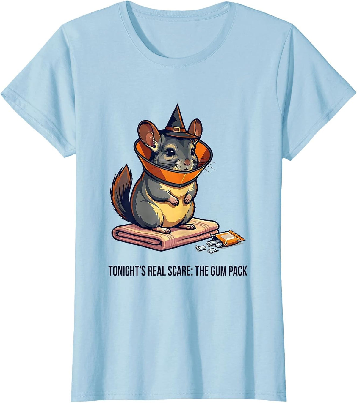 Tonight's Real Scare: The Gum Pack Funny Vet Tech Halloween T-Shirt - Baby Blue