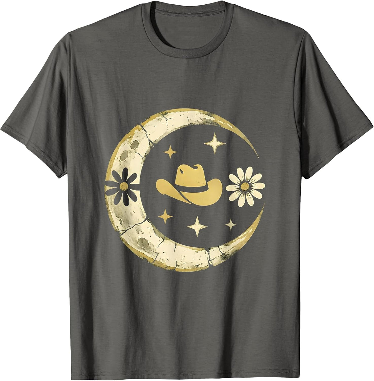 Cowgirl Riding Horse Through Desert Canyon T-Shirt - Asphalt Grey