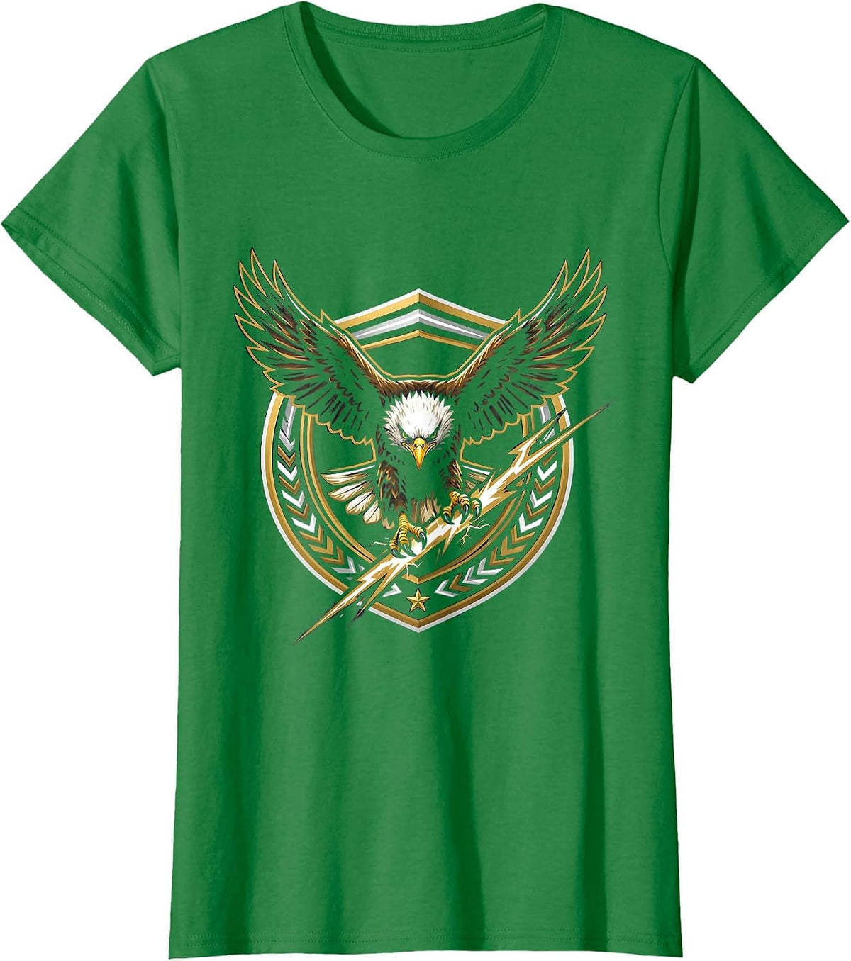 Women's Master Debater Eagle Lightning Bolt Graphic T-Shirt - Kelly Green