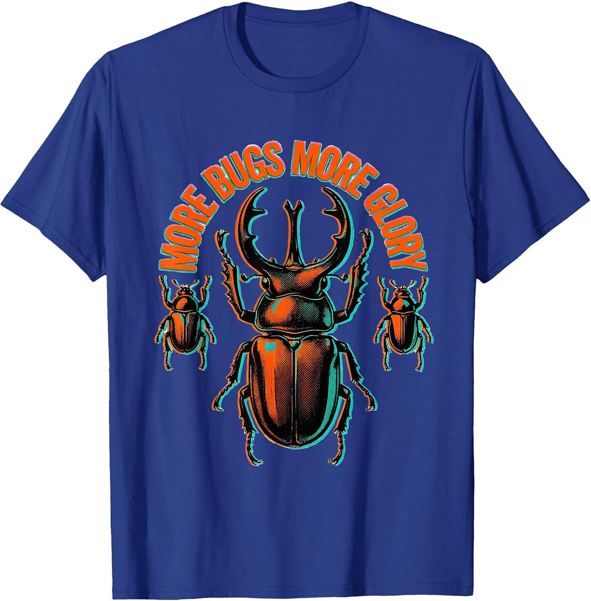 More Bugs More Glory Coding Developer Design T-Shirt - Royal Blue