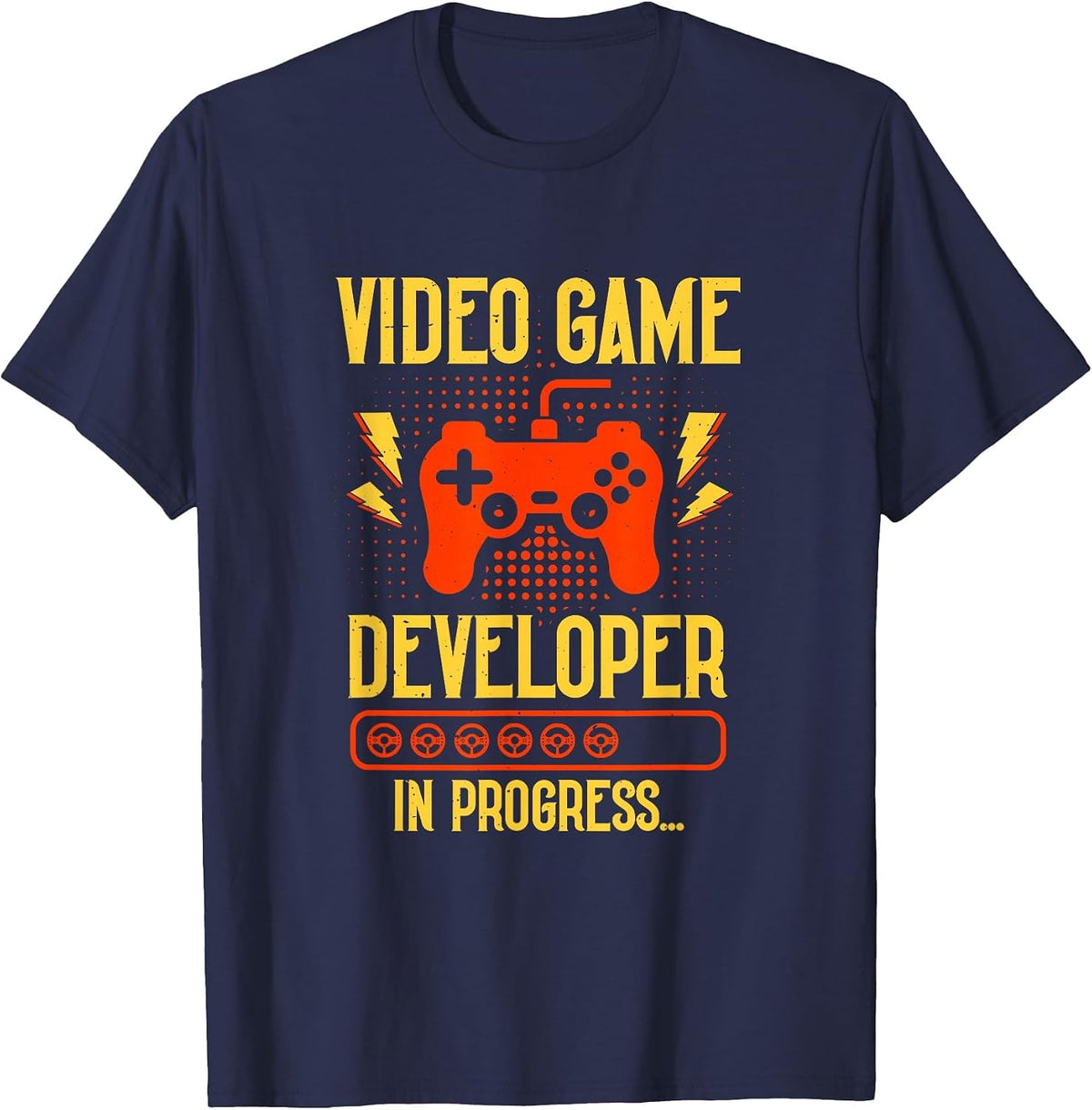 Video Game Developer in Progress Programmer Game Maker T-Shirt - Navy Blue