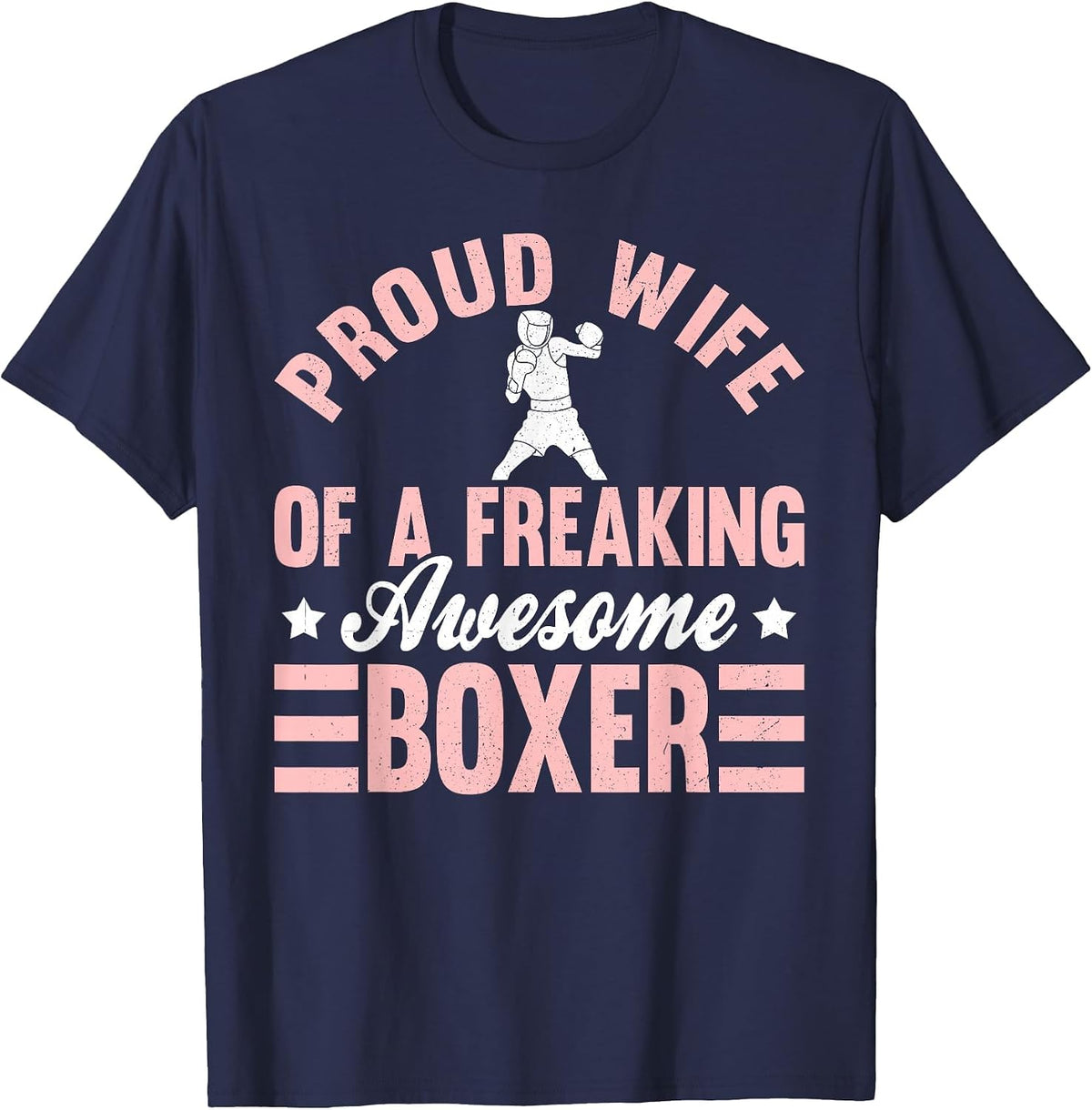 Boxer Boxing Wife T-Shirt - Navy Blue