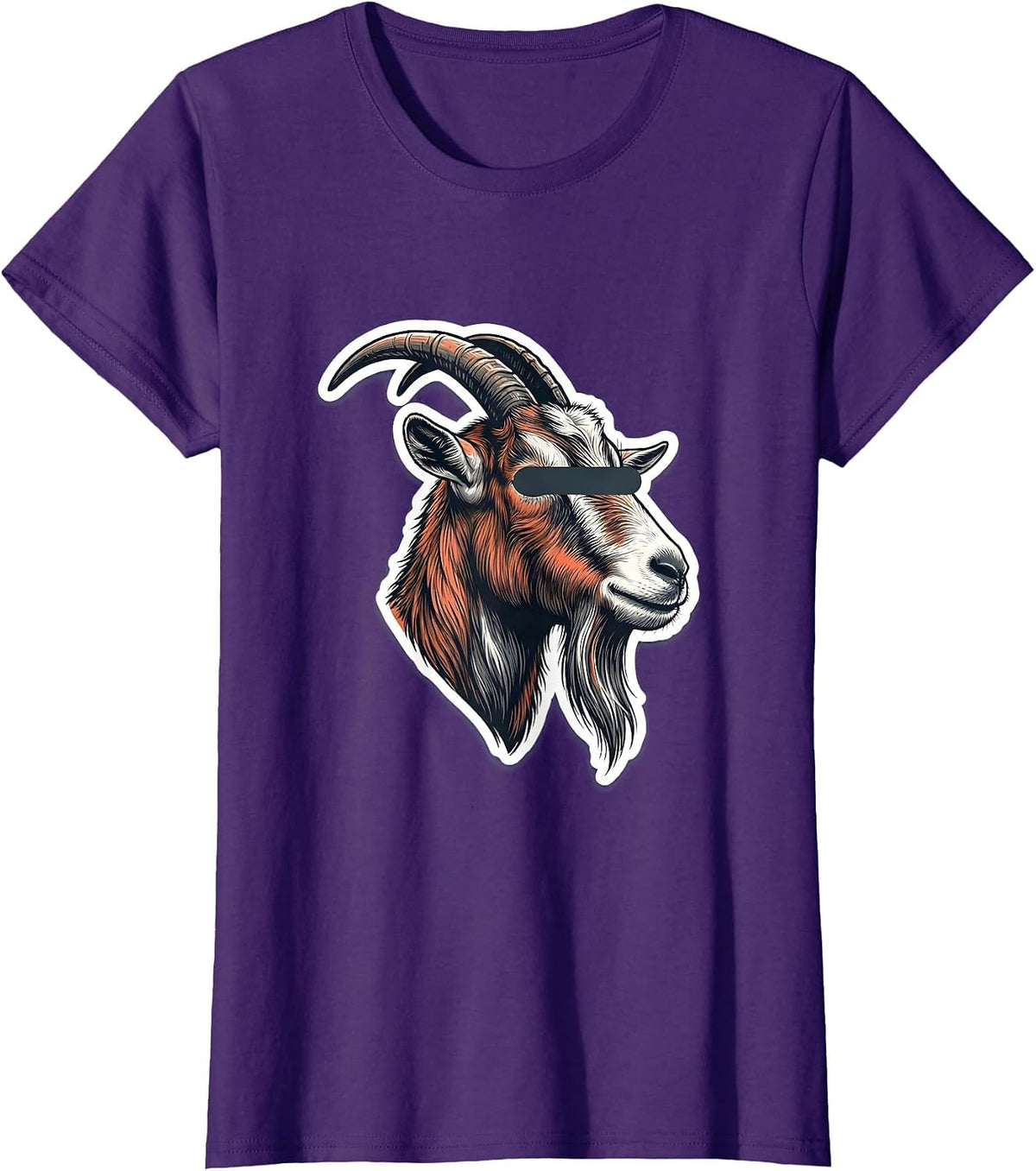 Women's Goat with Sunglasses Novelty Animal Humor T-Shirt - Purple